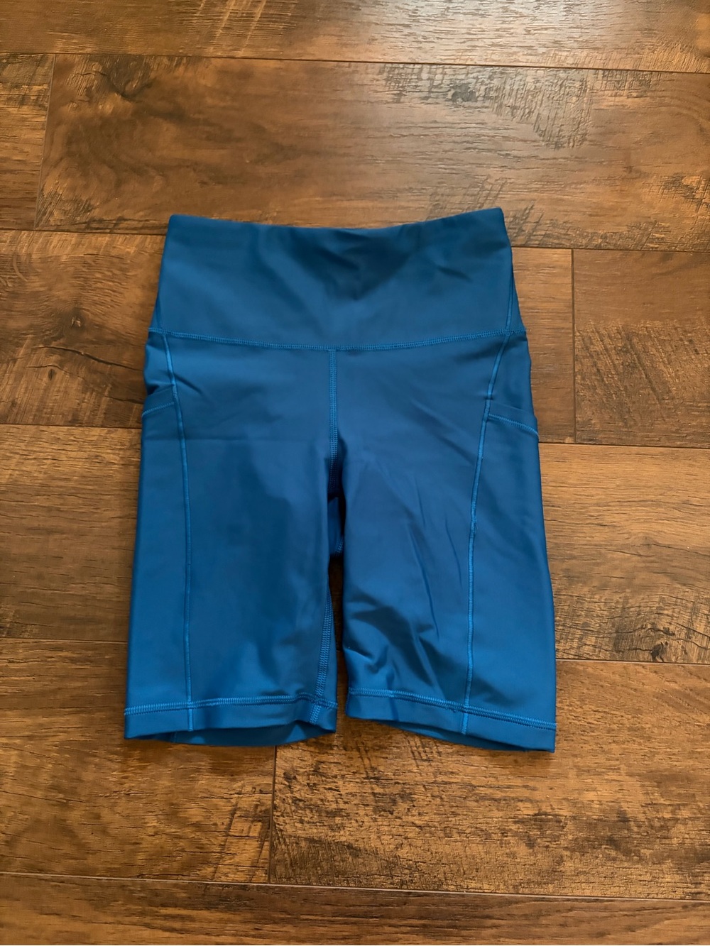 Athleta Blue High-Rise Shorts